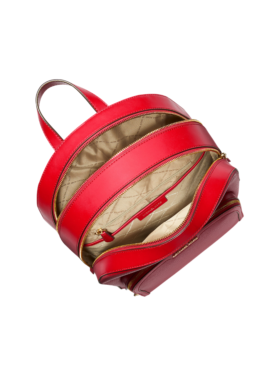 Mochila Michael Kors Jaycee Medium Pebbled Leather Backpack Bright Red