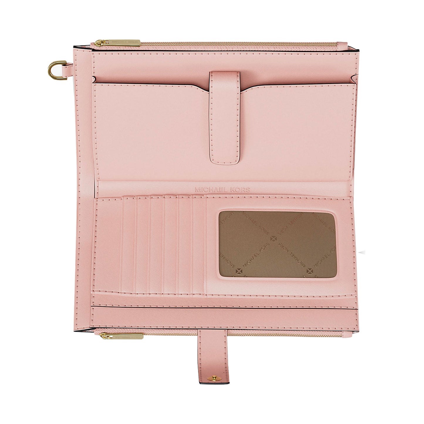 Cartera Michael Kors Jet Set Large Ombré Signature Logo Wristlet Powder Blush