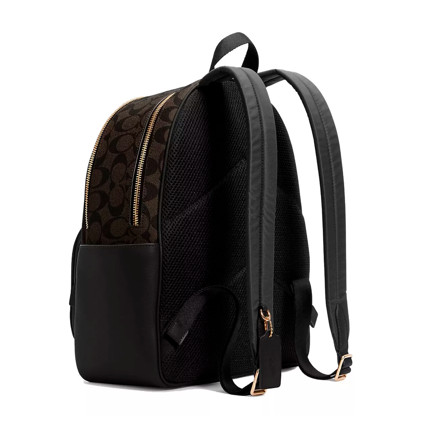 Mochila Coach Court In Signature Canvas Brown Black