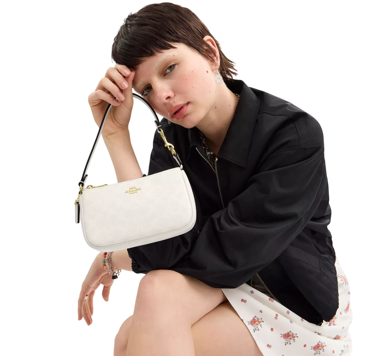 Bolsa Coach Nolita 19 In Signature Canvas Chalk Glacier White