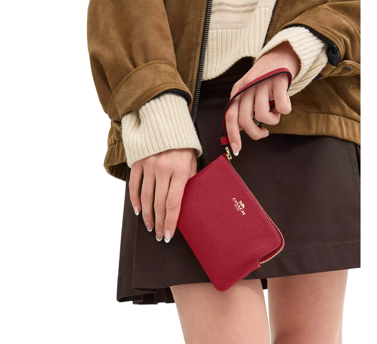 Monedero Coach Corner Zip Wristlet True Red