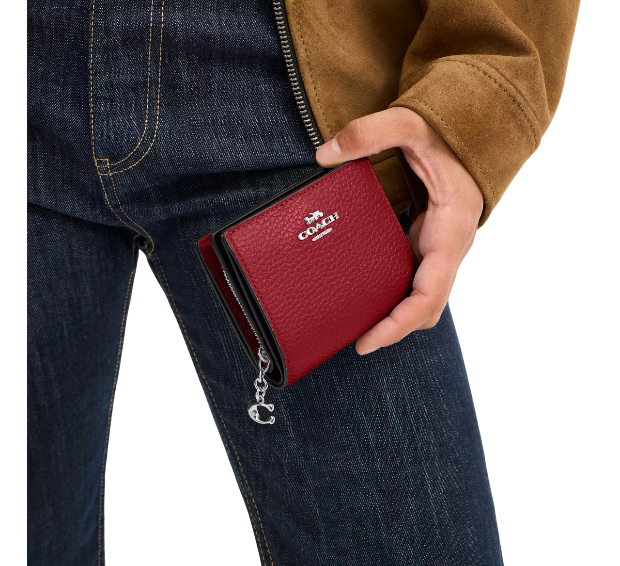 Cartera Coach Snap Wallet Dark Cardinal