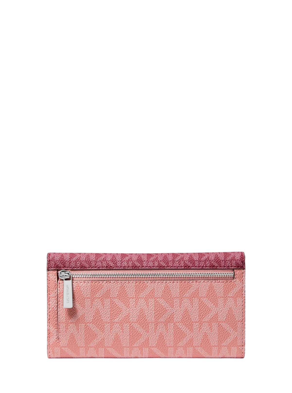 Cartera Michael Kors Jet Set Travel Signature Logo Tri-Fold Wallet Maroon