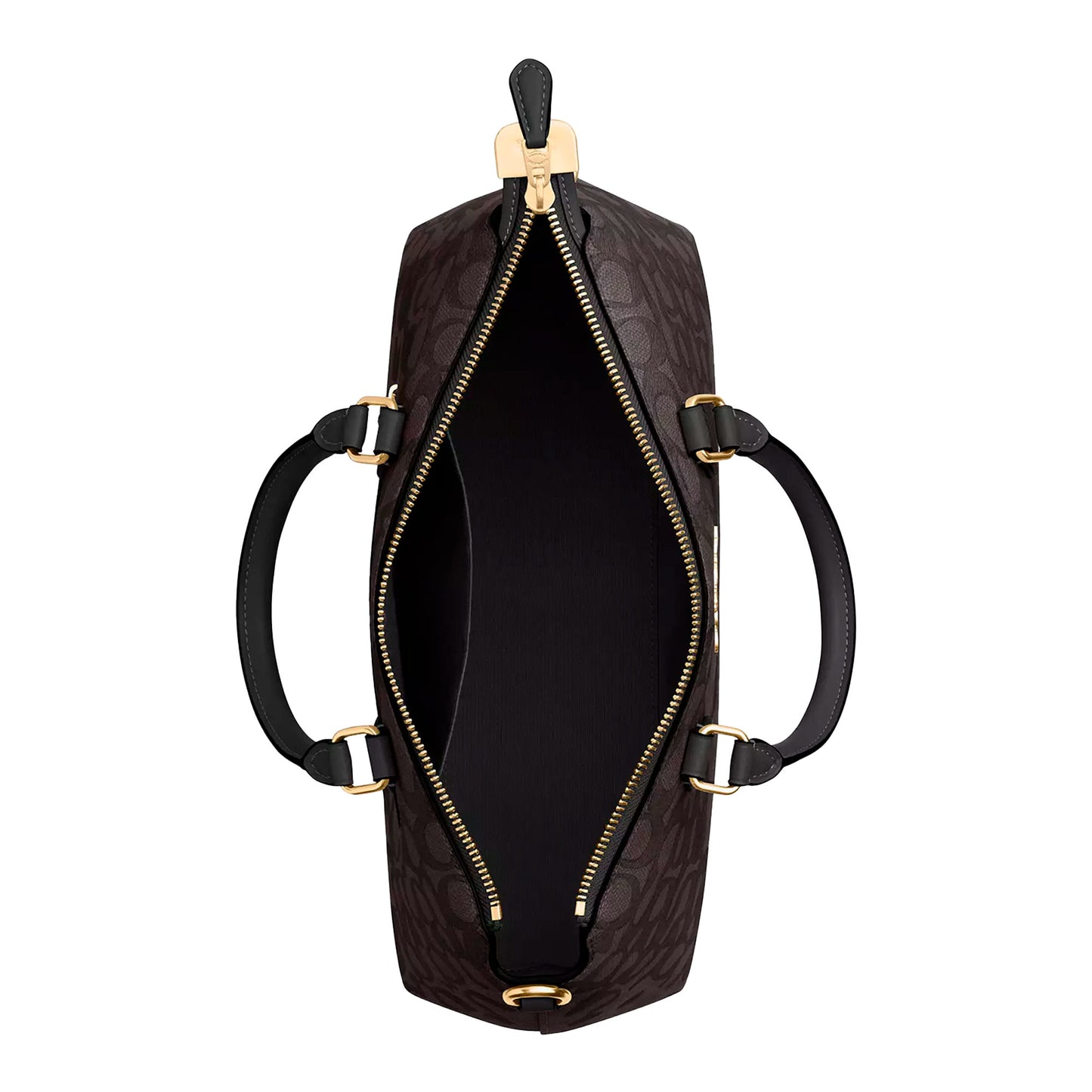 Bolsa Coach Georgia Satchel Bag In Signature Canvas Walnut Black