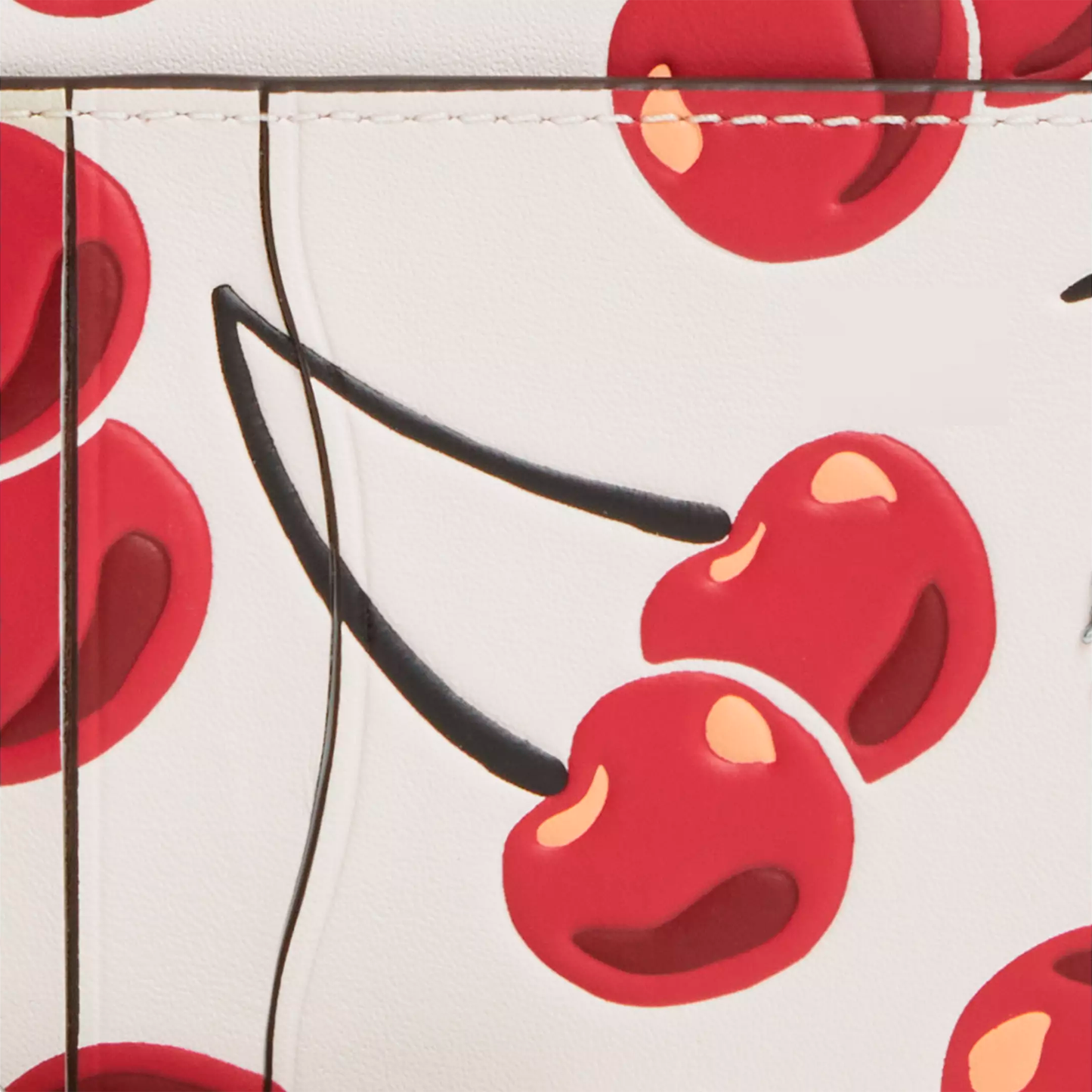Monedero Coach Zip Card Case With Cherry Print Chalk Multi