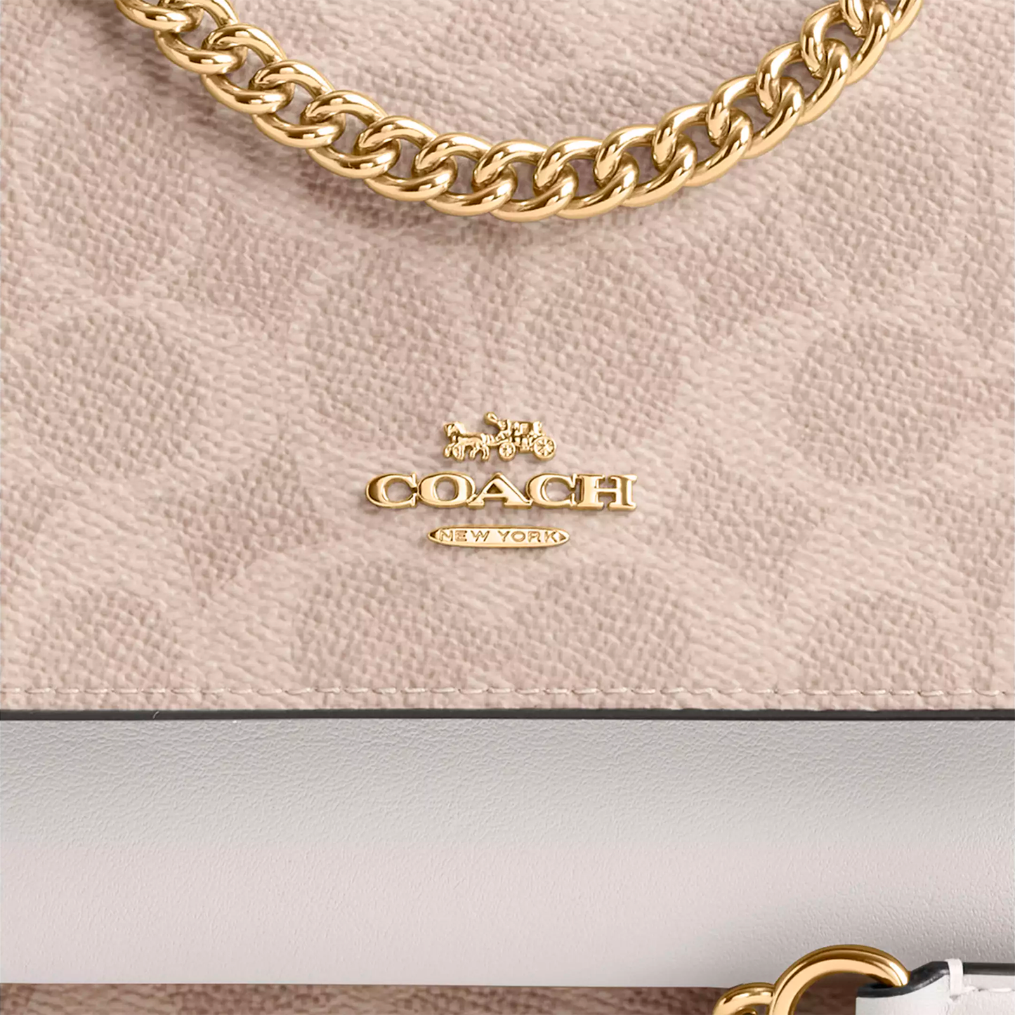 Bolsa Coach Mini Klare Crossbody Bag Signature Canvas Sand Chalk