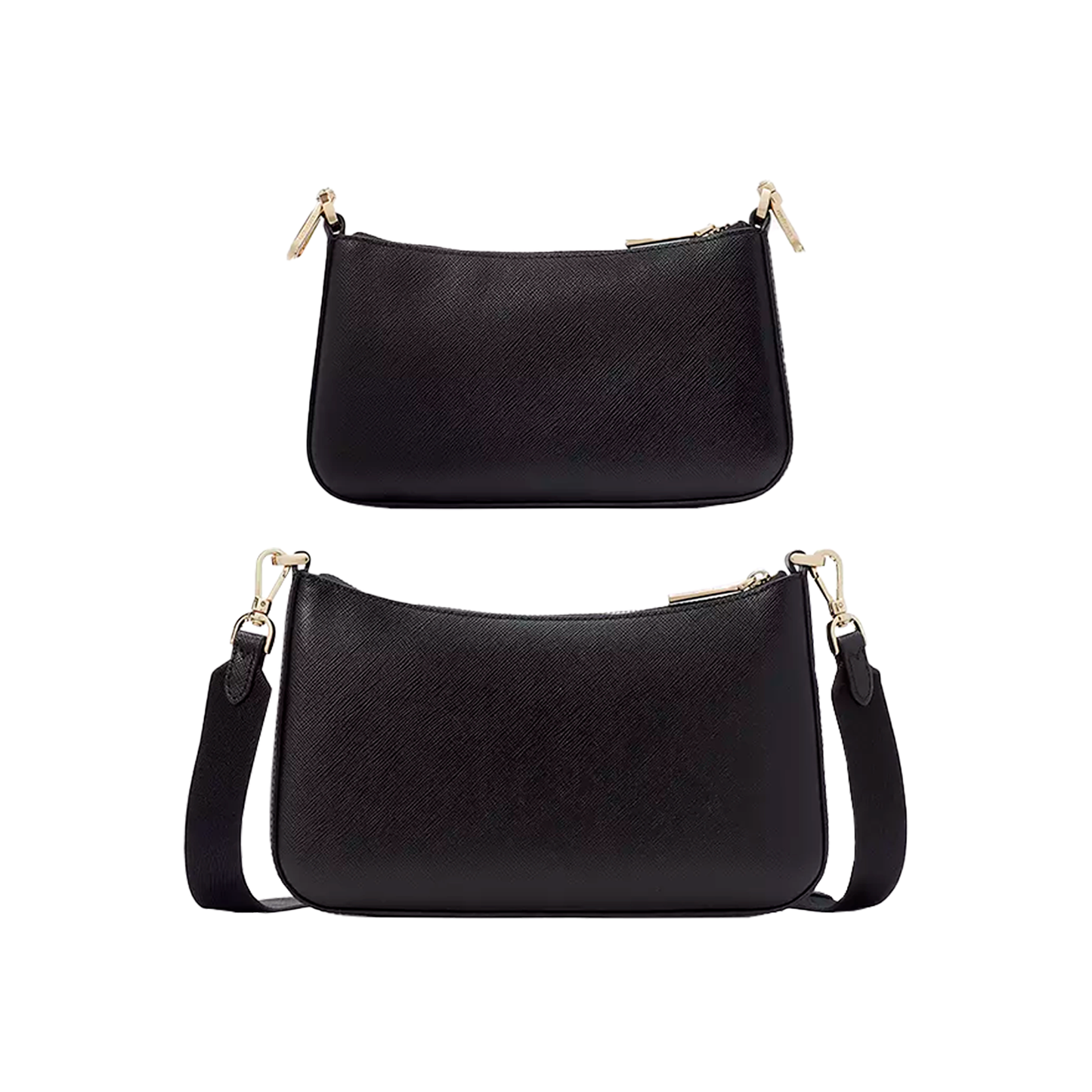 Bolsa Kate Spade Duet Saffiano Leather Small Crossbody Black