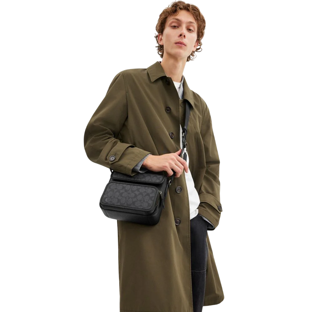 Bandolera Sullivan Flap Crossbody Bag In Signature Canvas Black