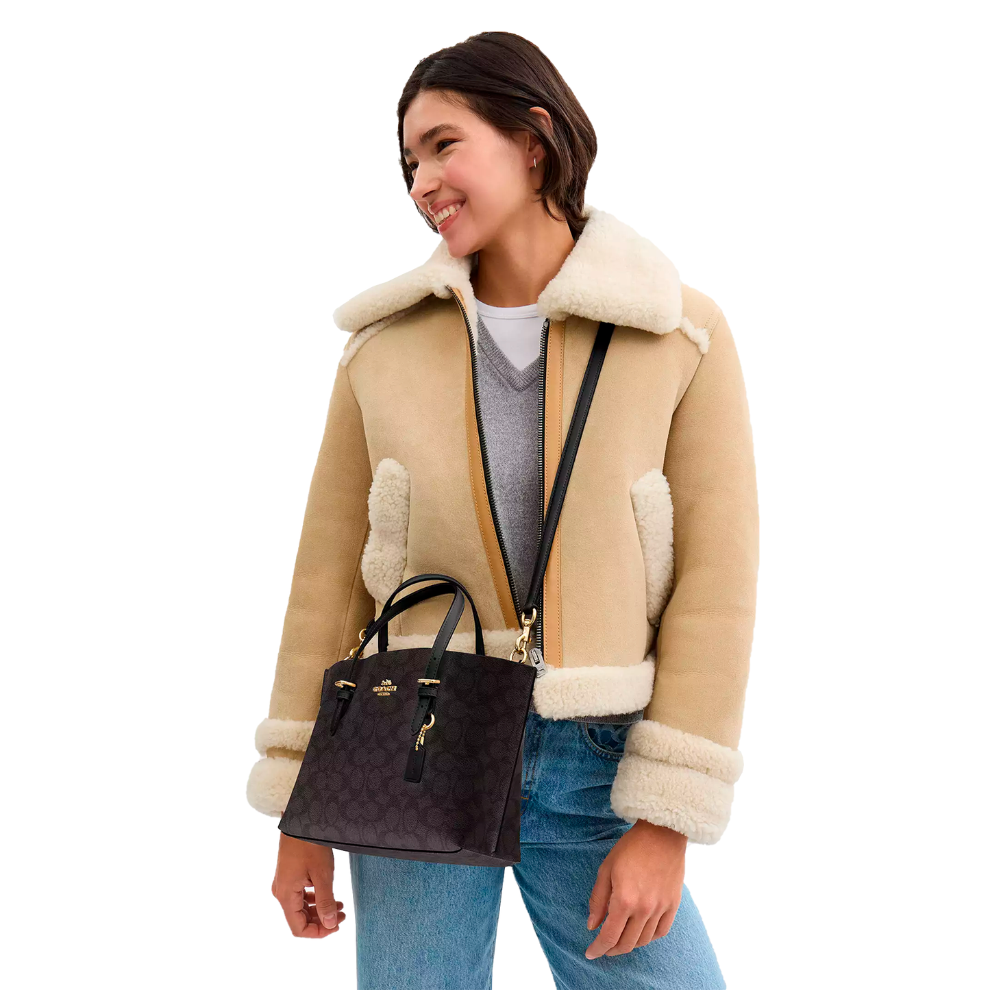 Bolsa Coach Mollie Tote 25 In Signature Canvas