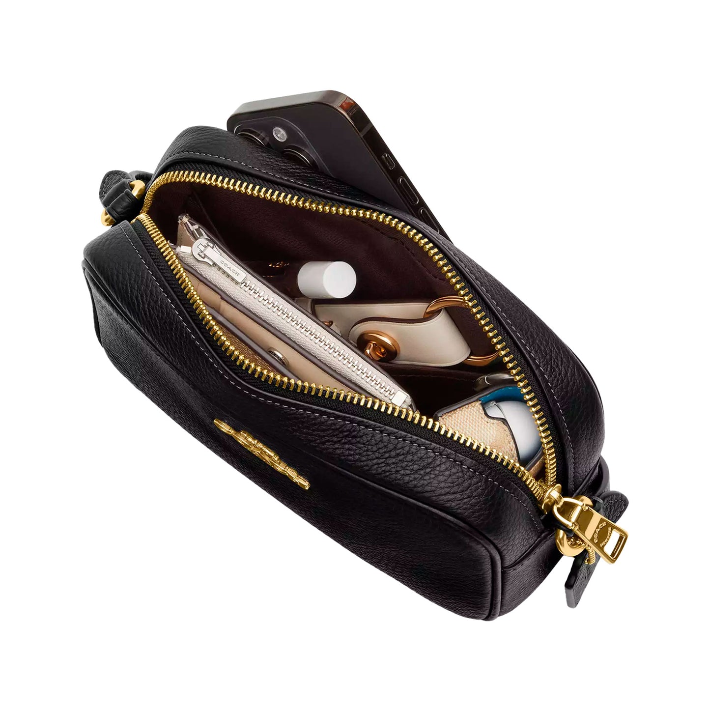 Bolsa Coach Mini Jamie Camera Bag In Signature Canvas Walnut Black