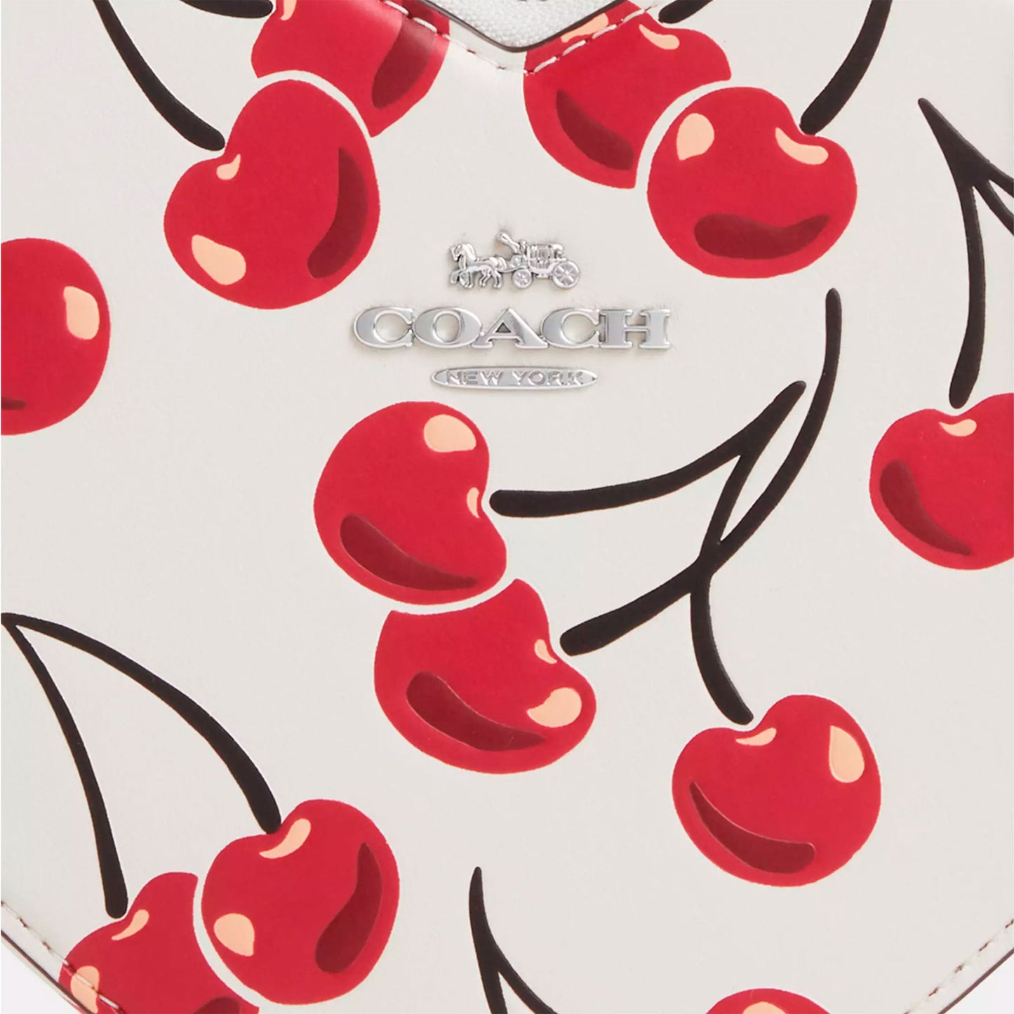 Bolsa Coach Heart Crossbody Bag With Cherry Print Chalk Multi