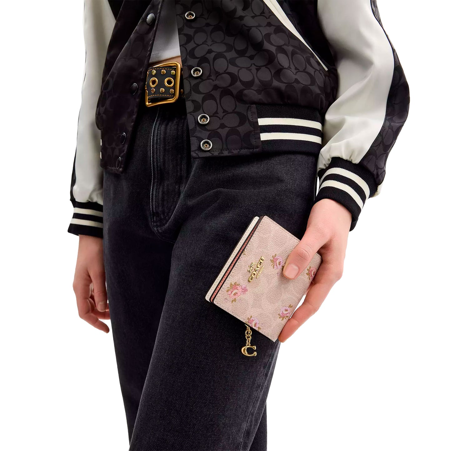 Cartera Coach Snap Wallet In Signature Canvas Sand Multi