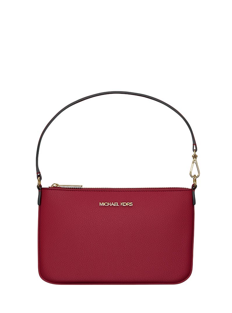 Bolsa Michael Kors Jet Set Small Pebbled Leather Convertible Wristlet Cherry