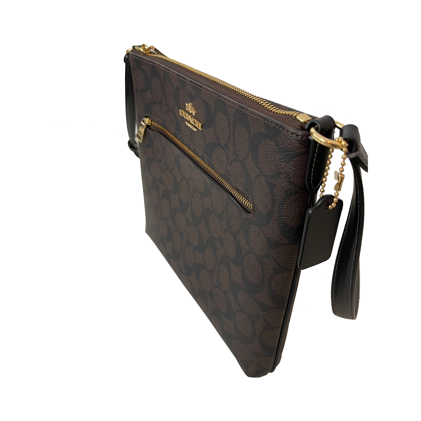 Bolsa Coach Rowan File Bag In Signature Canvas Brown Black