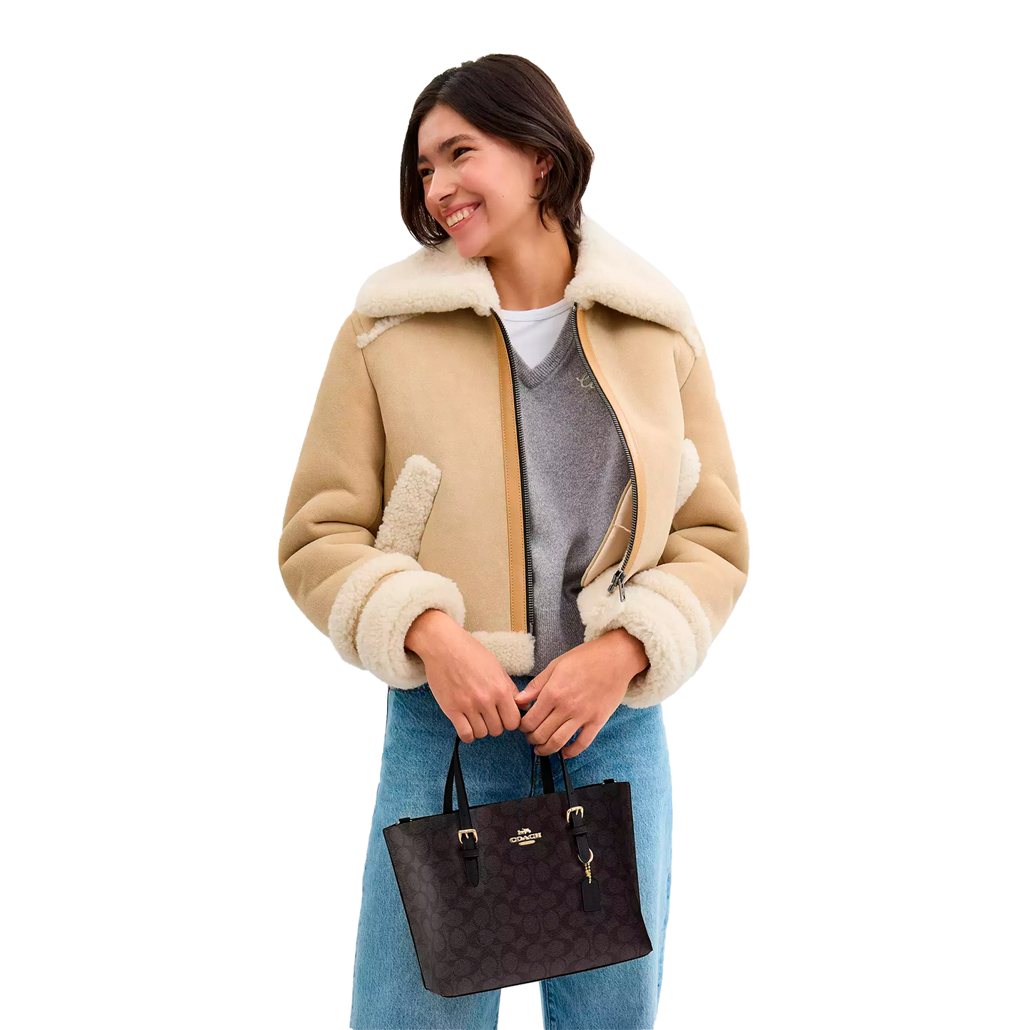 Bolsa Coach Mollie Tote 25 In Signature Canvas