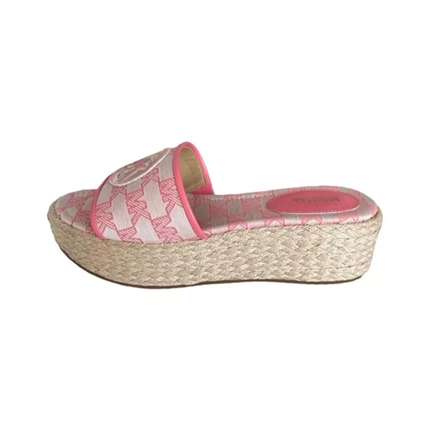 Sandalias Michael Kors Sadler Logo Jacquard and Jute Wedge Sandal Pink