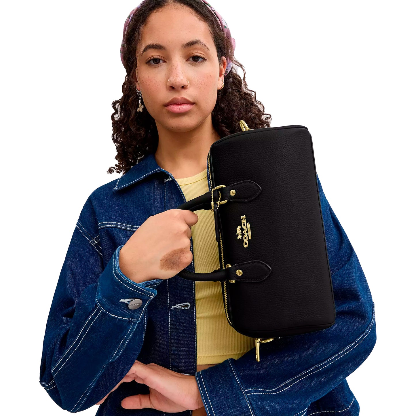 Bolsa Coach Rowan Long Satchel Bag Black