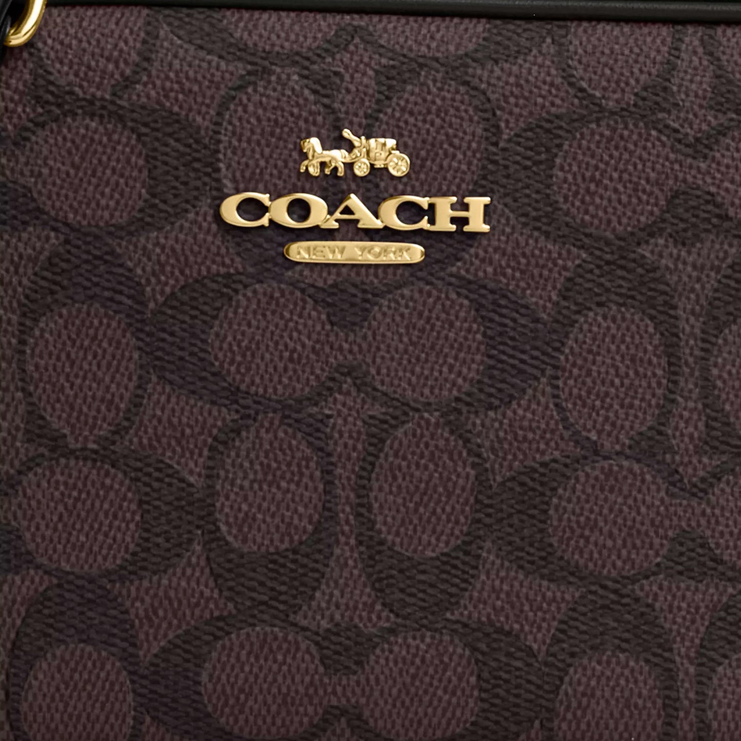 Bolsa Coach Mini Jamie Camera Bag In Signature Canvas Walnut Black