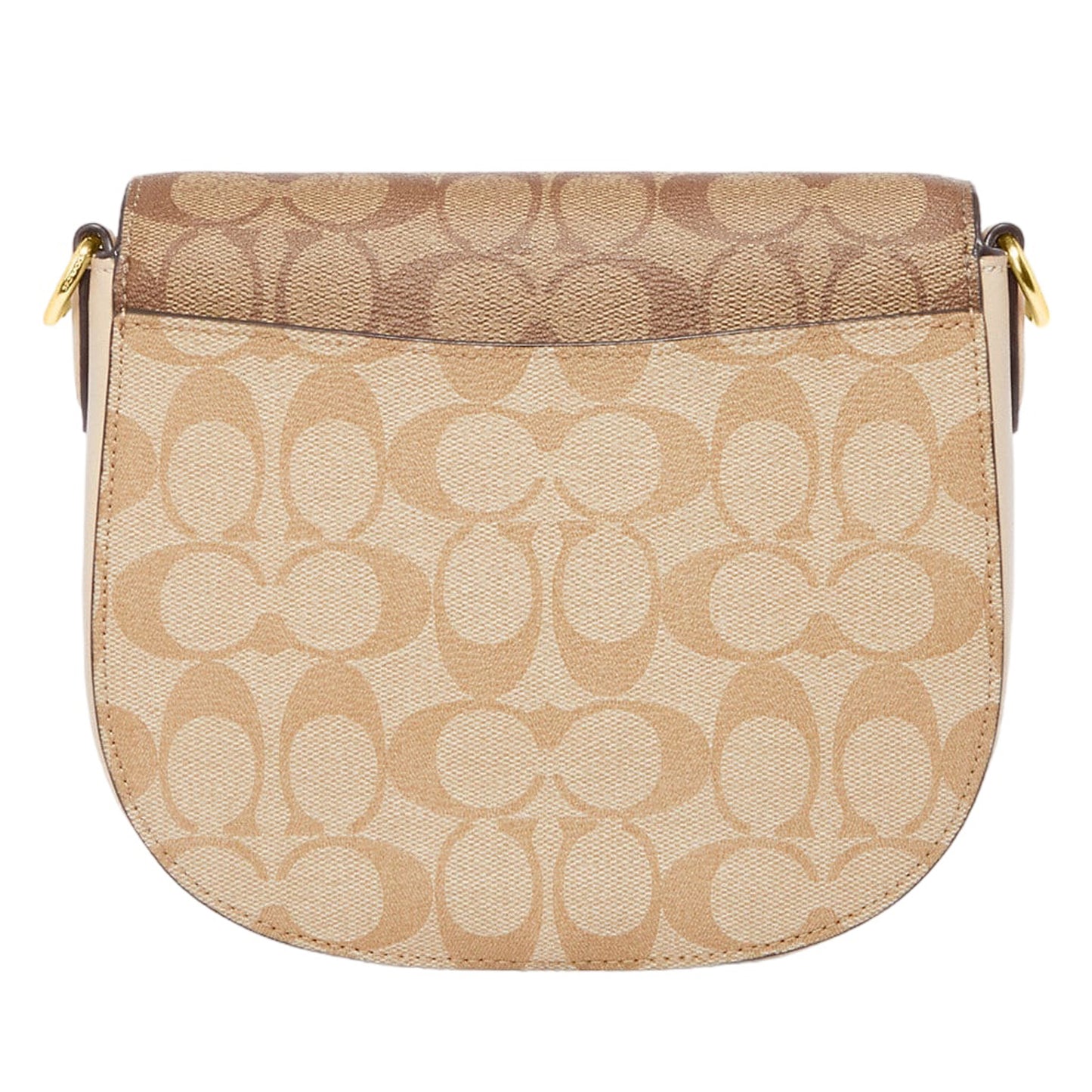 Bolsa Coach Morgan Saddle Bag In Blocked Signature Canvas Light Khaki