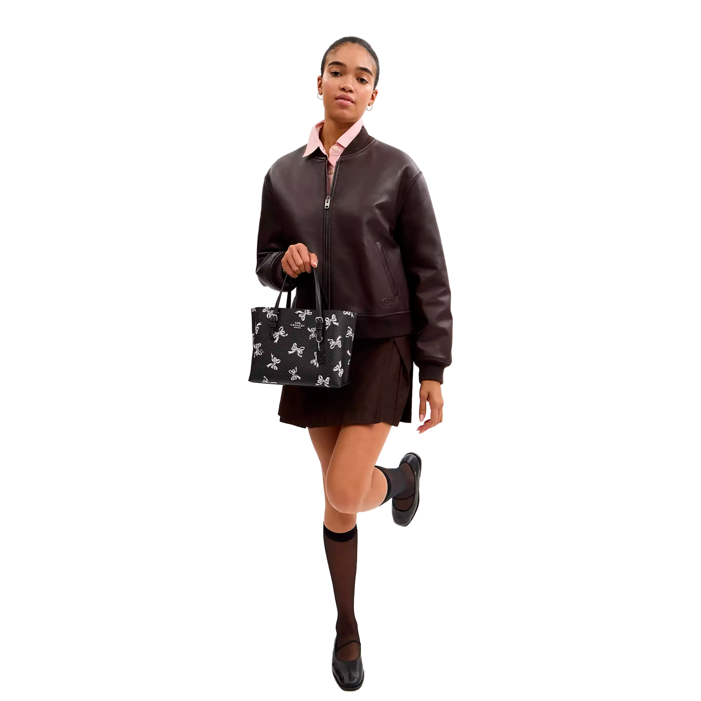 Bolsa Coach Mollie Tote Bag 25 With Bow Print Black Multi