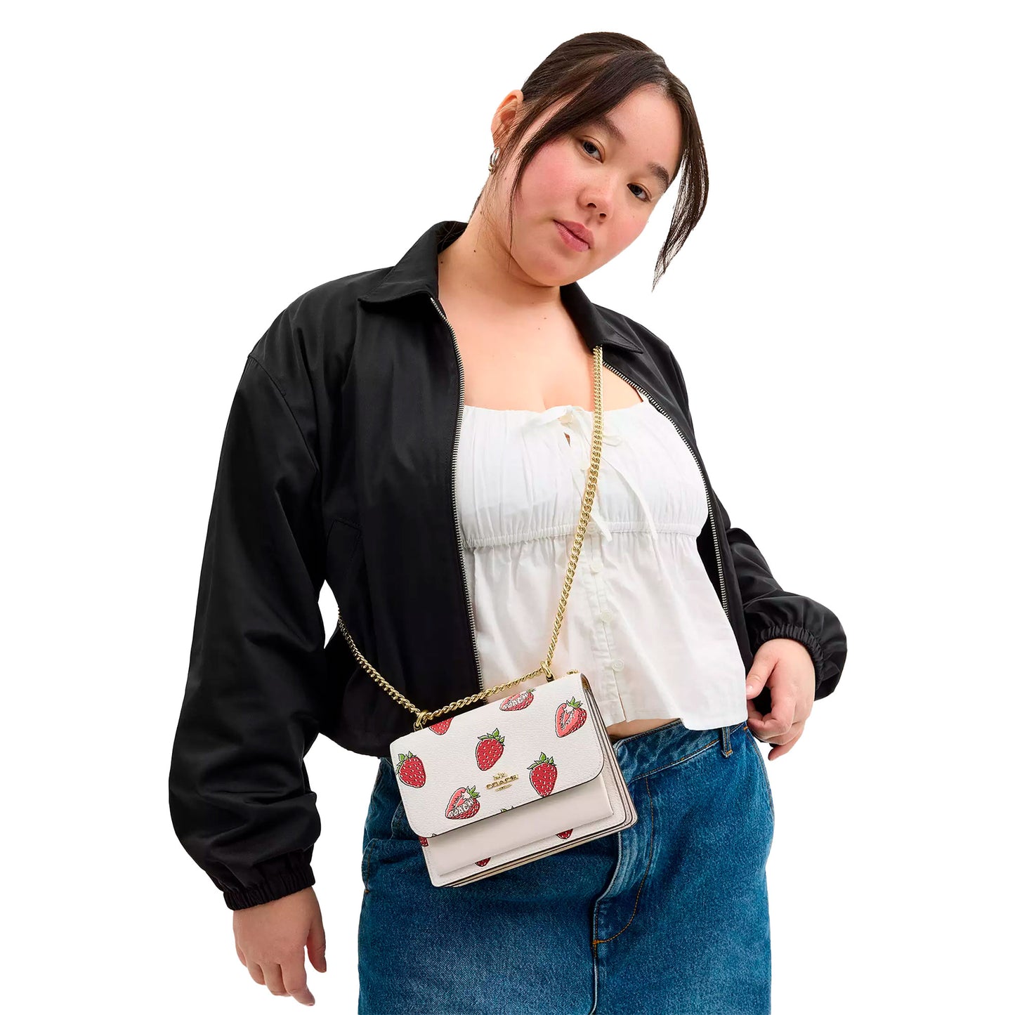 Bolsa Coach Mini Klare Crossbody Bag With Strawberry Print Chalk Multi