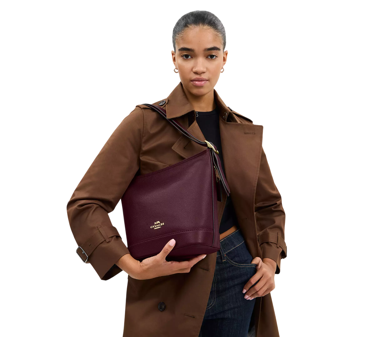 Bolsa Coach Jude Duffle Bag Dark Wine