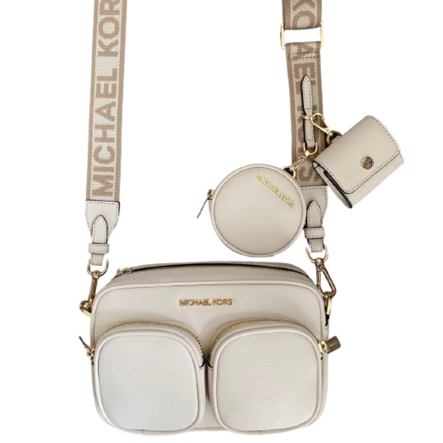 Bolsa Michael Kors Jet Set Medium Crossbody AirPods Light Cream