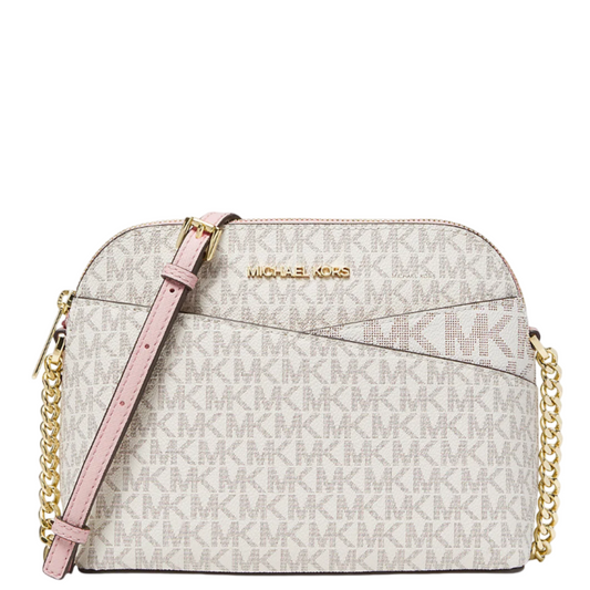 Bolsa Michael Kors Jet Set Travel Medium Logo Crossbody Dome Ivory