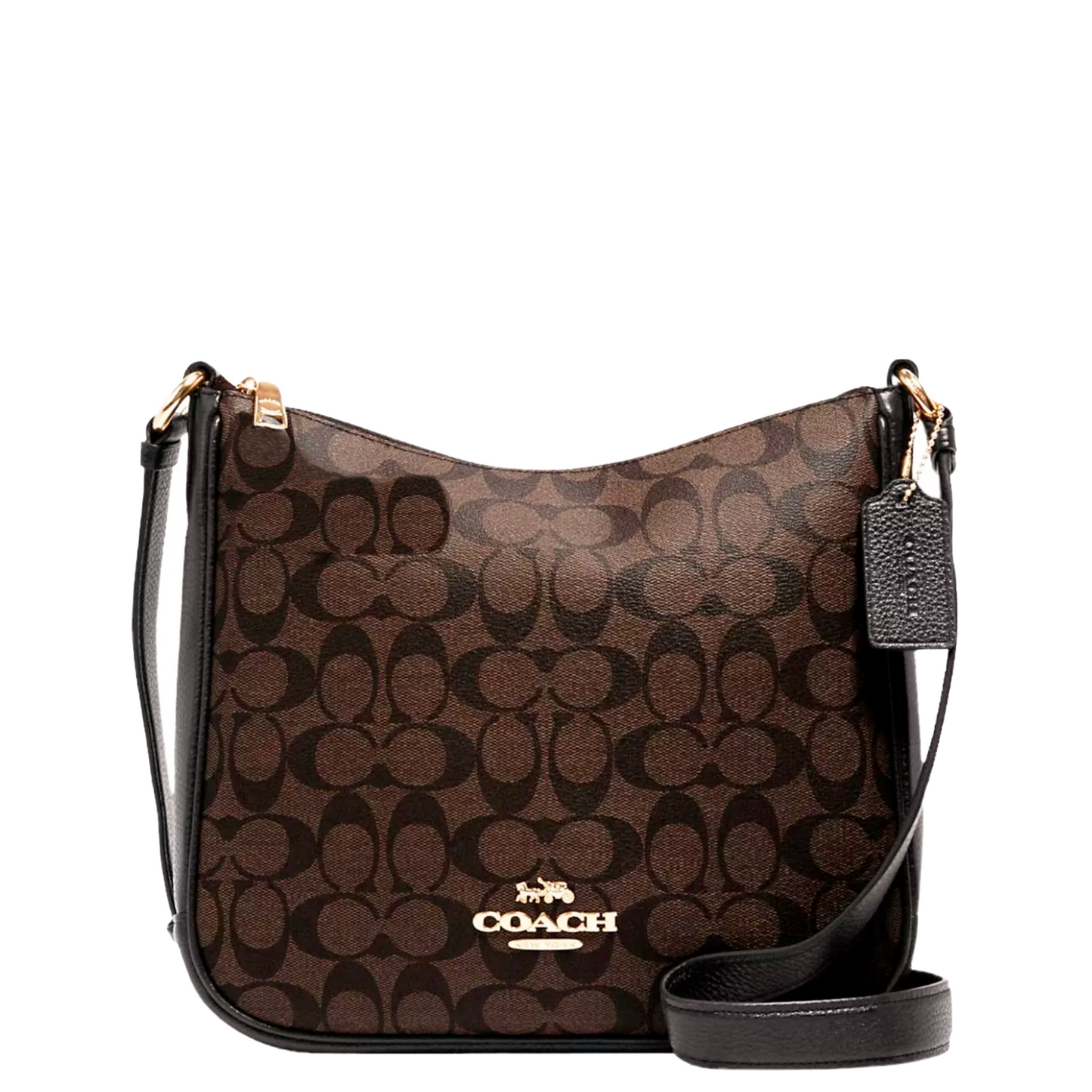 Bolsa Coach Ellie File Bag In Signature Canvas Brown Black
