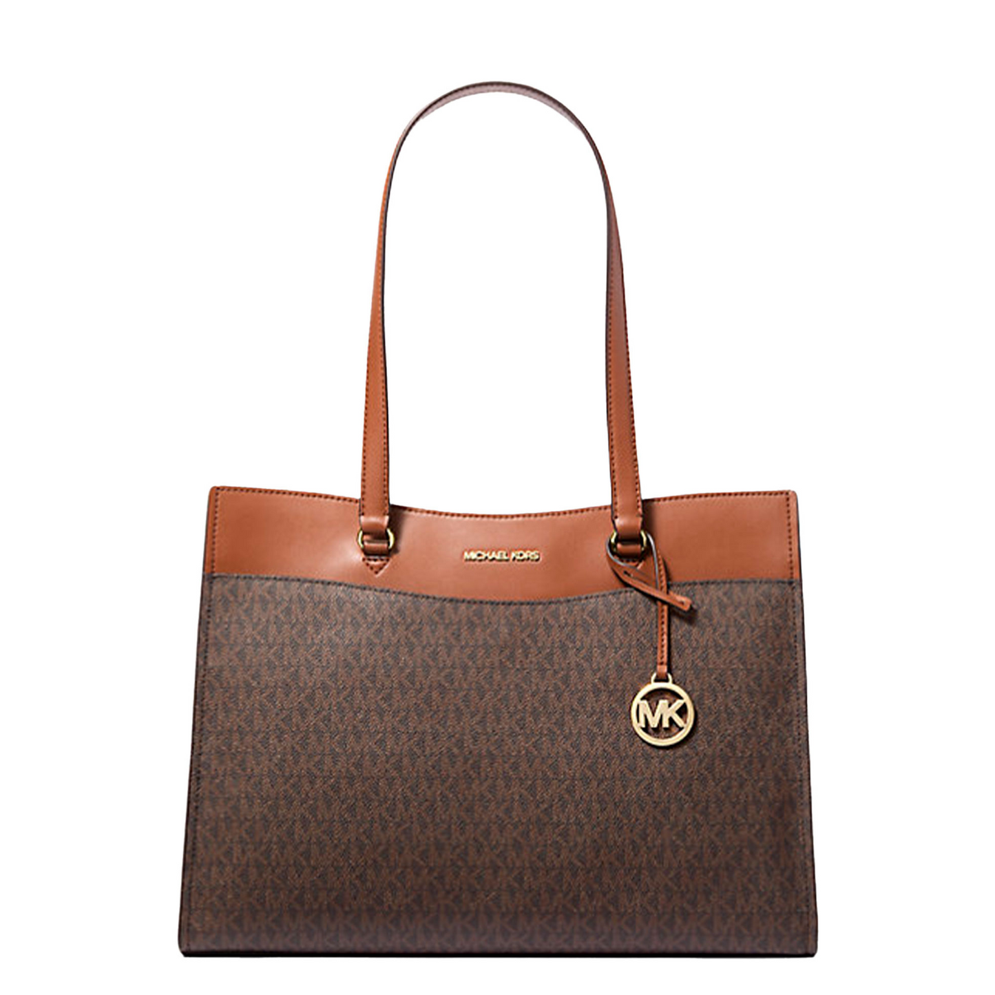 Bolsa Michael Kors Jet Set Large Signature Logo Tote Bag Brown