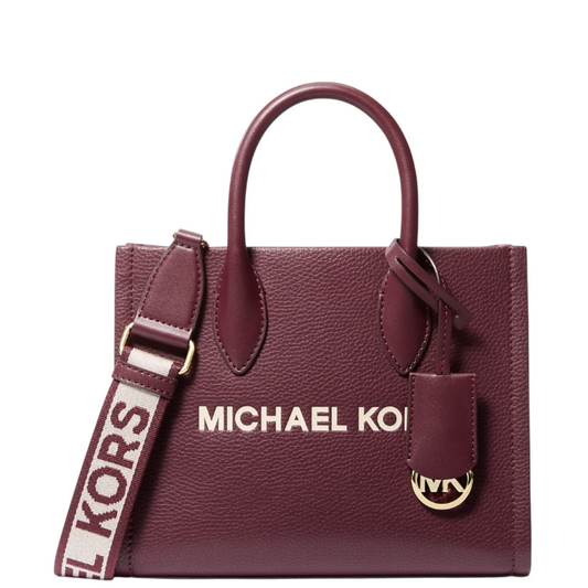 Bolsa Michael Kors Mirella Small Pebbled Leather Crossbody Bag Oxblood