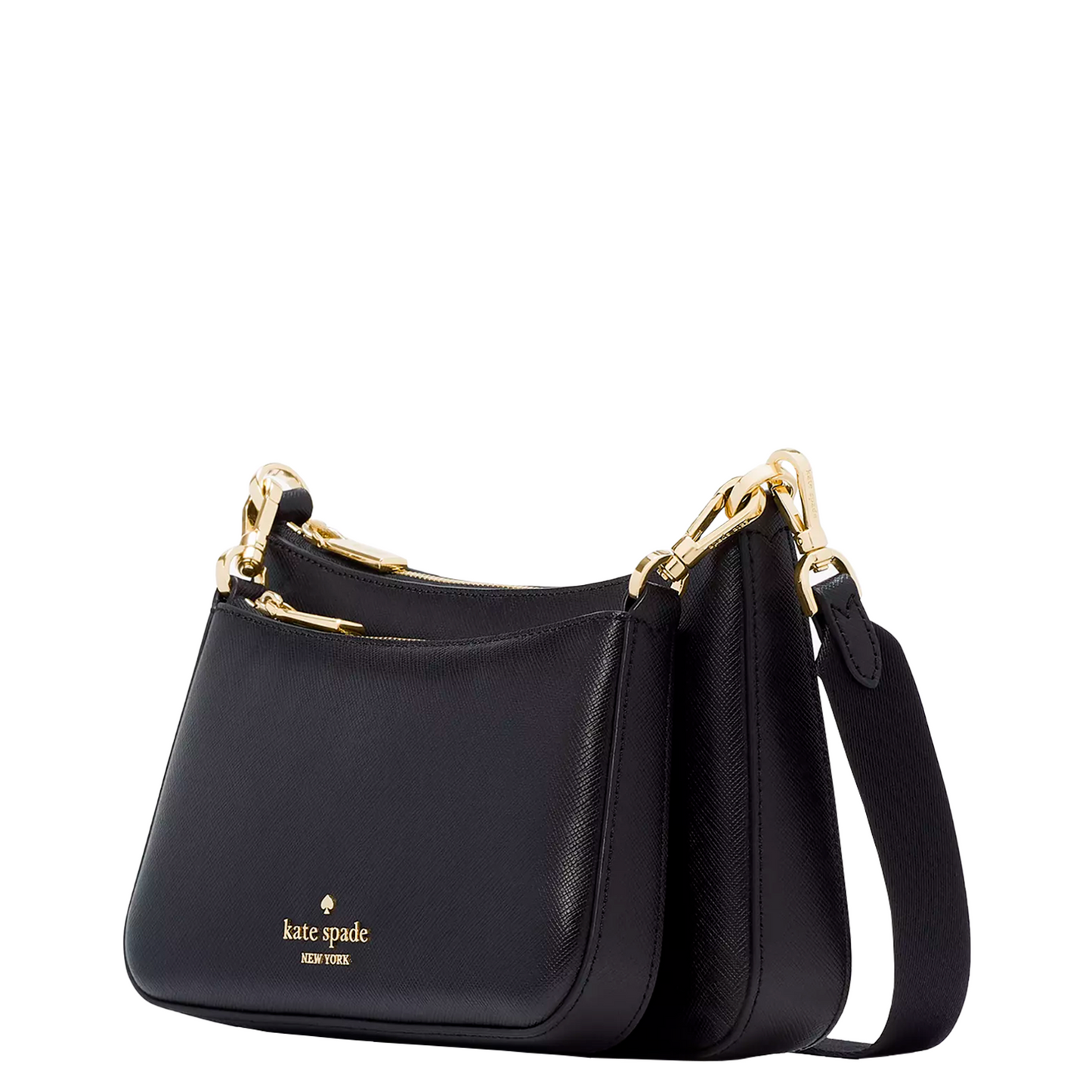 Bolsa Kate Spade Duet Saffiano Leather Small Crossbody Black