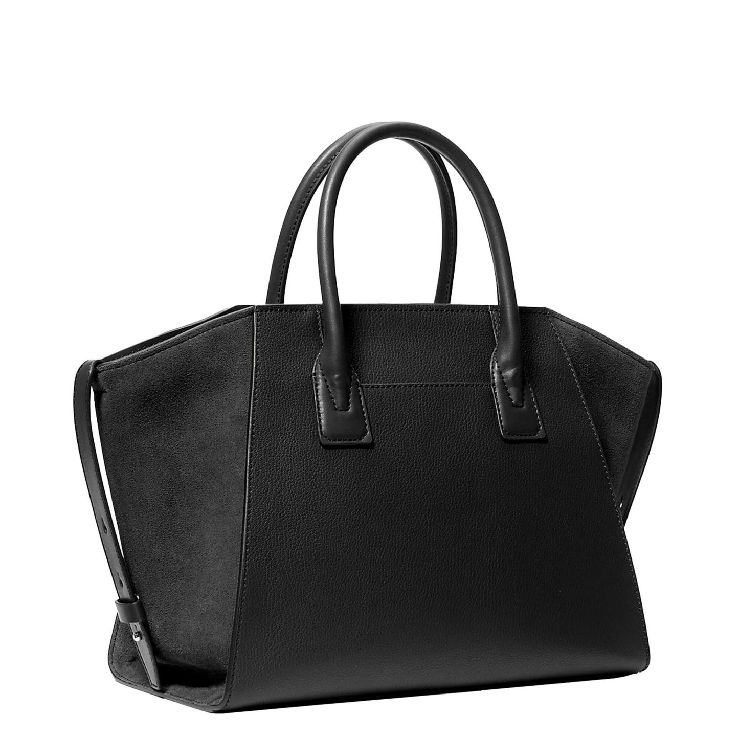 Bolsa Michael Kors Avril Large Leather and Suede Satchel Black