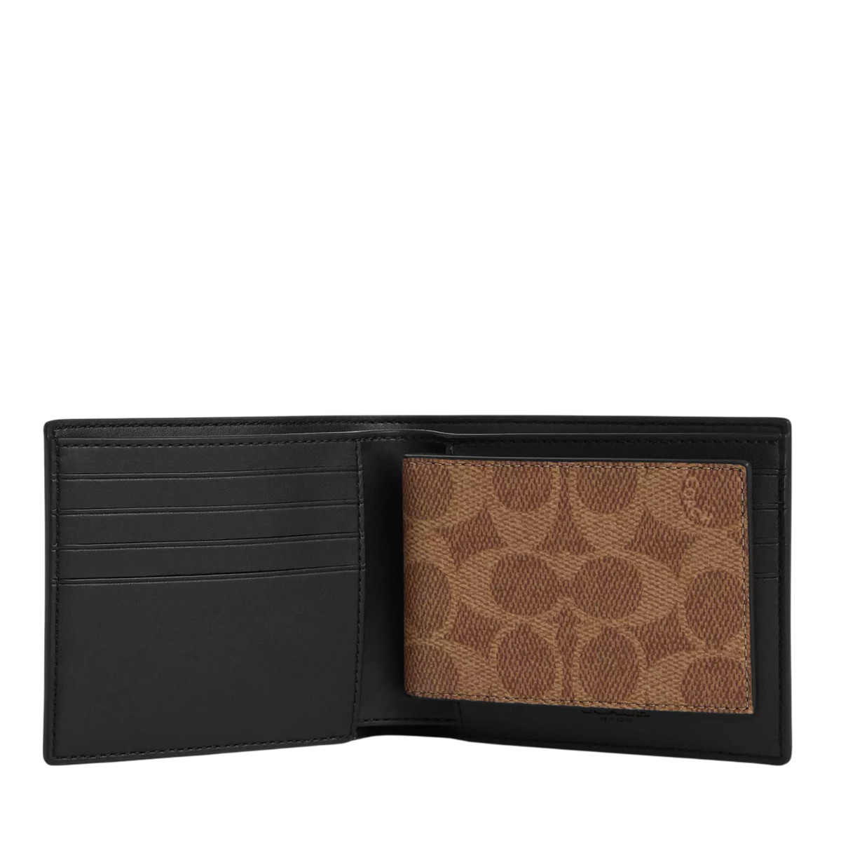 Cartera Coach 3 In 1 Wallet In Blocked Signature Canvas Mahogany Multi