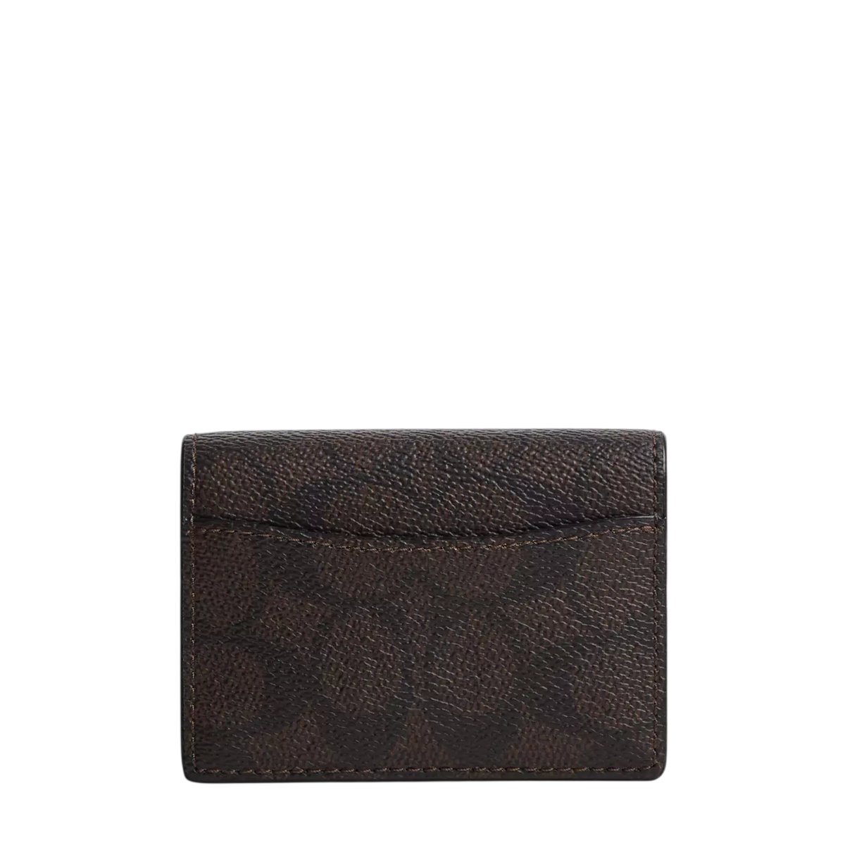 Tarjetero Coach Card Case With Charms In Signature Canvas Walnut Black