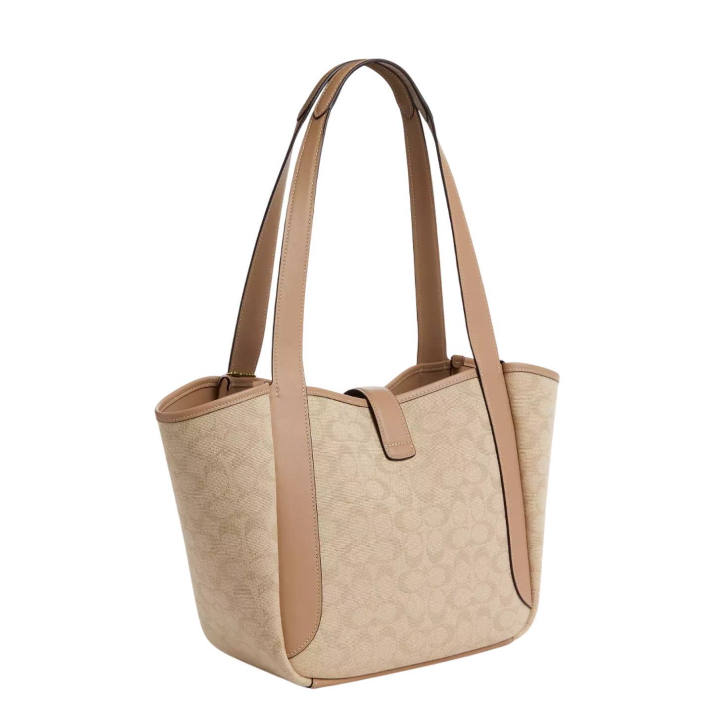 Bolsa Coach Hadley Turnlock Tote Bag With Signature Canvas Dark Natural Multi
