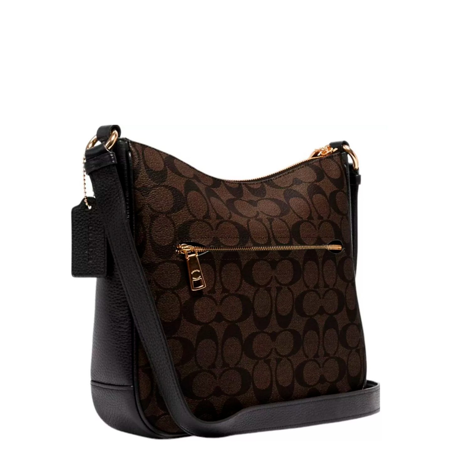 Bolsa Coach Ellie File Bag In Signature Canvas Brown Black