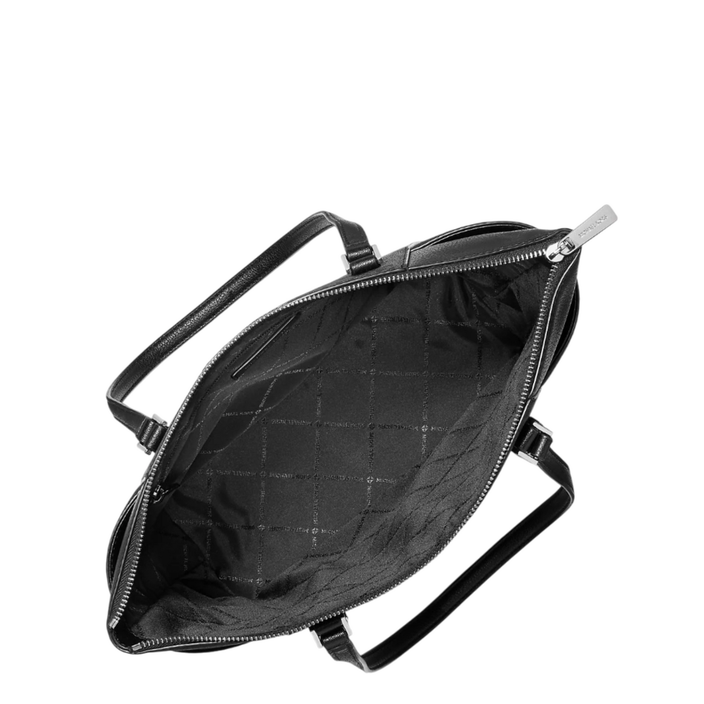 Bolsa Michael Kors Charlotte Large Logo and Leather Top-Zip Tote Bag Black