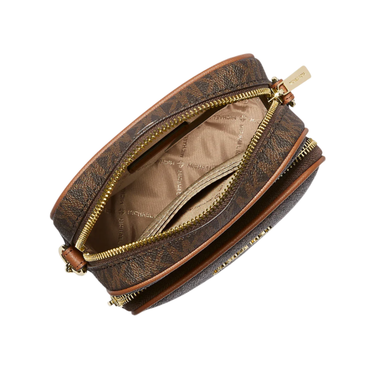 Bolsa Michael Kors Jet Set Travel Medium Logo Crossbody Brown