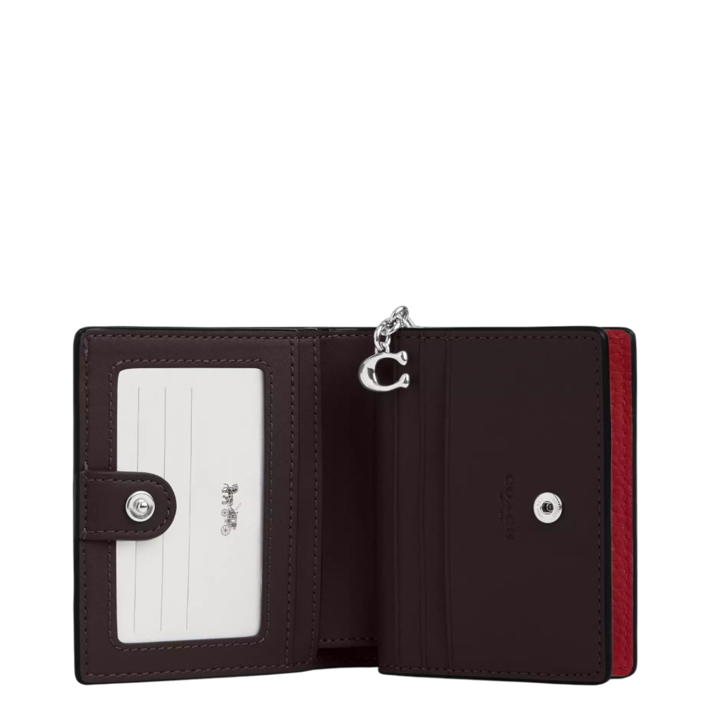 Cartera Coach Snap Wallet Dark Cardinal