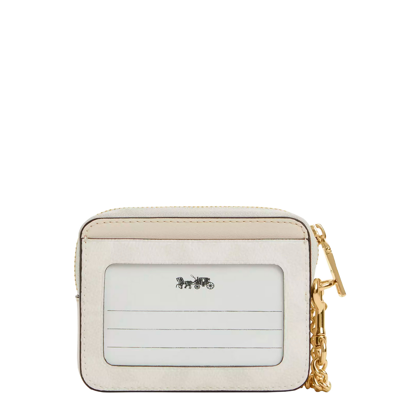 Monedero Coach Zip Card Case In Signature Canvas White Chalk