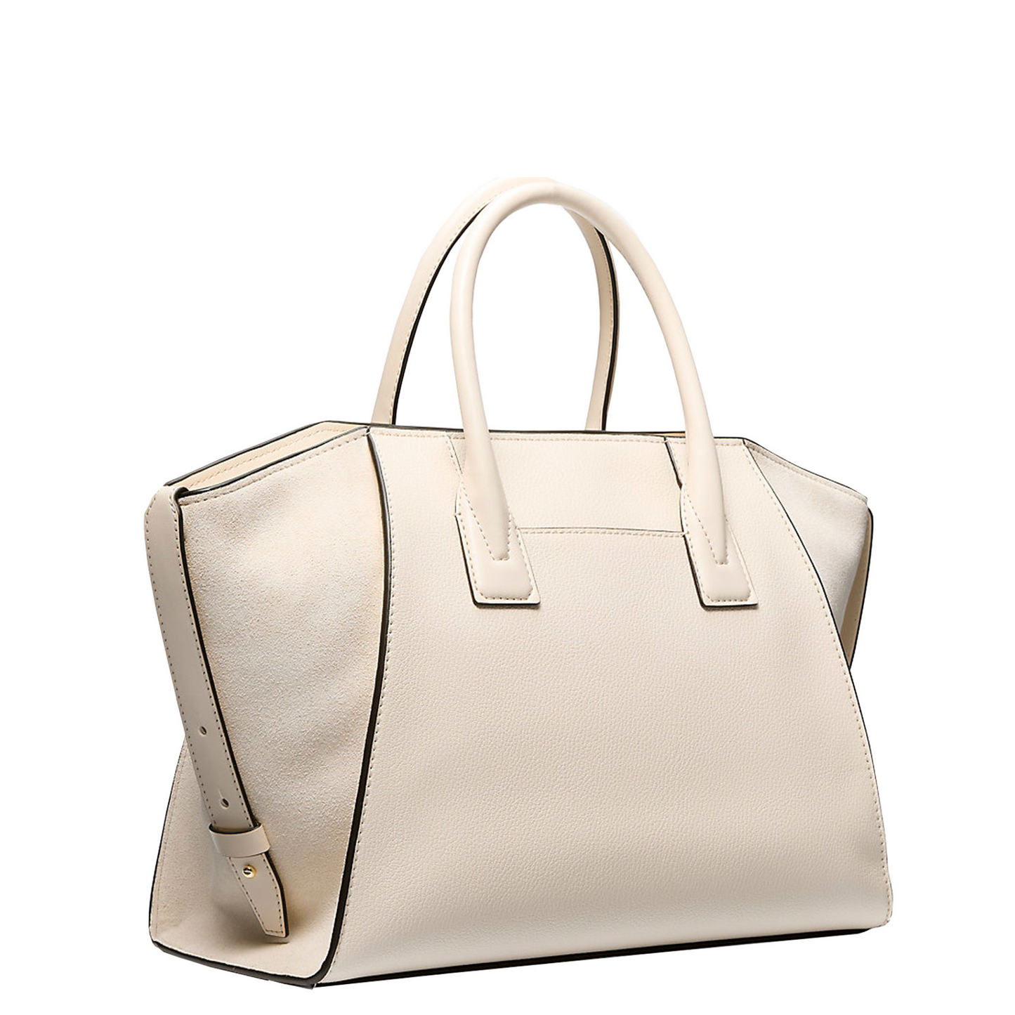 Bolsa Michael Kors Avril Large Leather Top-Zip Satchel Light Cream