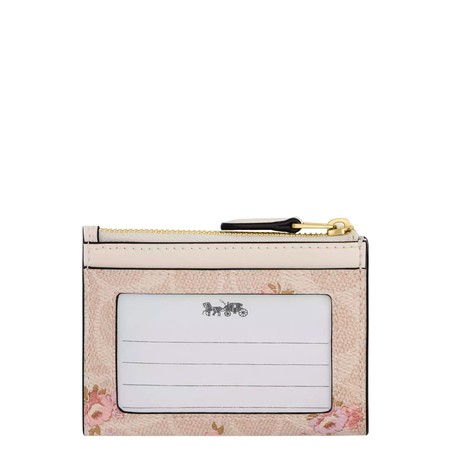 Monedero Coach Mini Skinny Id Case In Signature Canvas With Floral Print Sand Multi