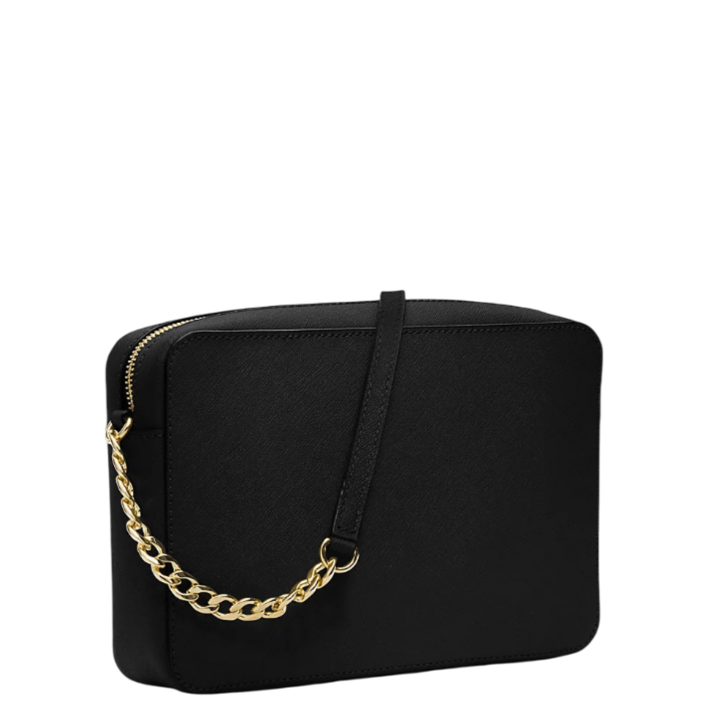 Bolsa Michael Kors Jet Set Large Saffiano Leather Crossbody Bag Black