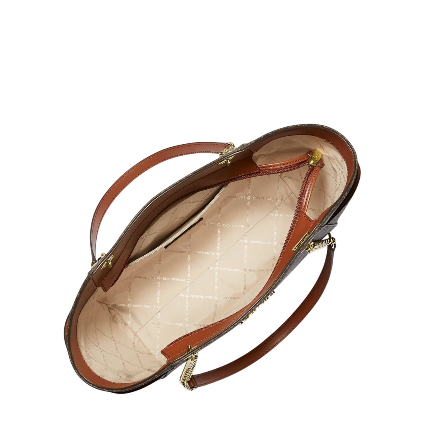 Bolsa Michael Kors Jet Set Large Logo Shoulder Bag Brown