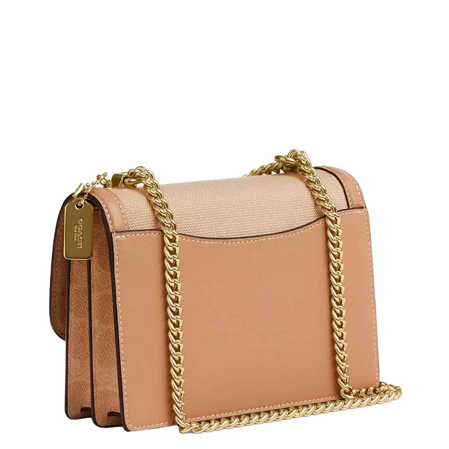 Bolsa Coach Mini Klare Crossbody Bag In Colorblock Signature Canvas Dark Natural Multi