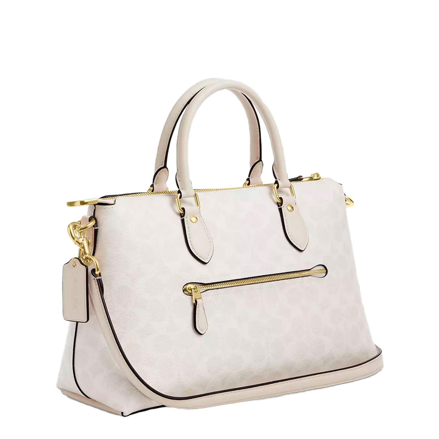 Bolsa Coach Georgia Satchel Bag In Signature Canvas White Chalk