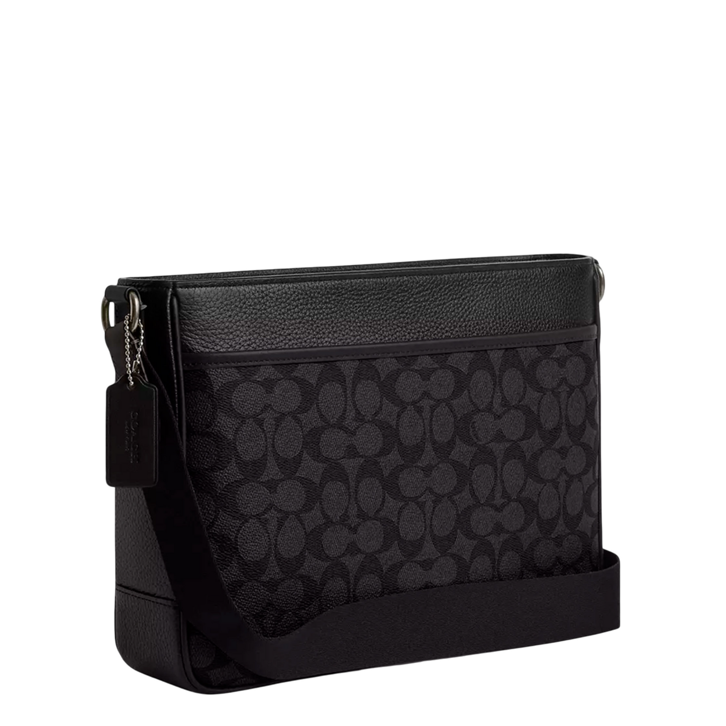 Bandolera Coach District Crossbody Bag In Signature Canvas Charcoal Black