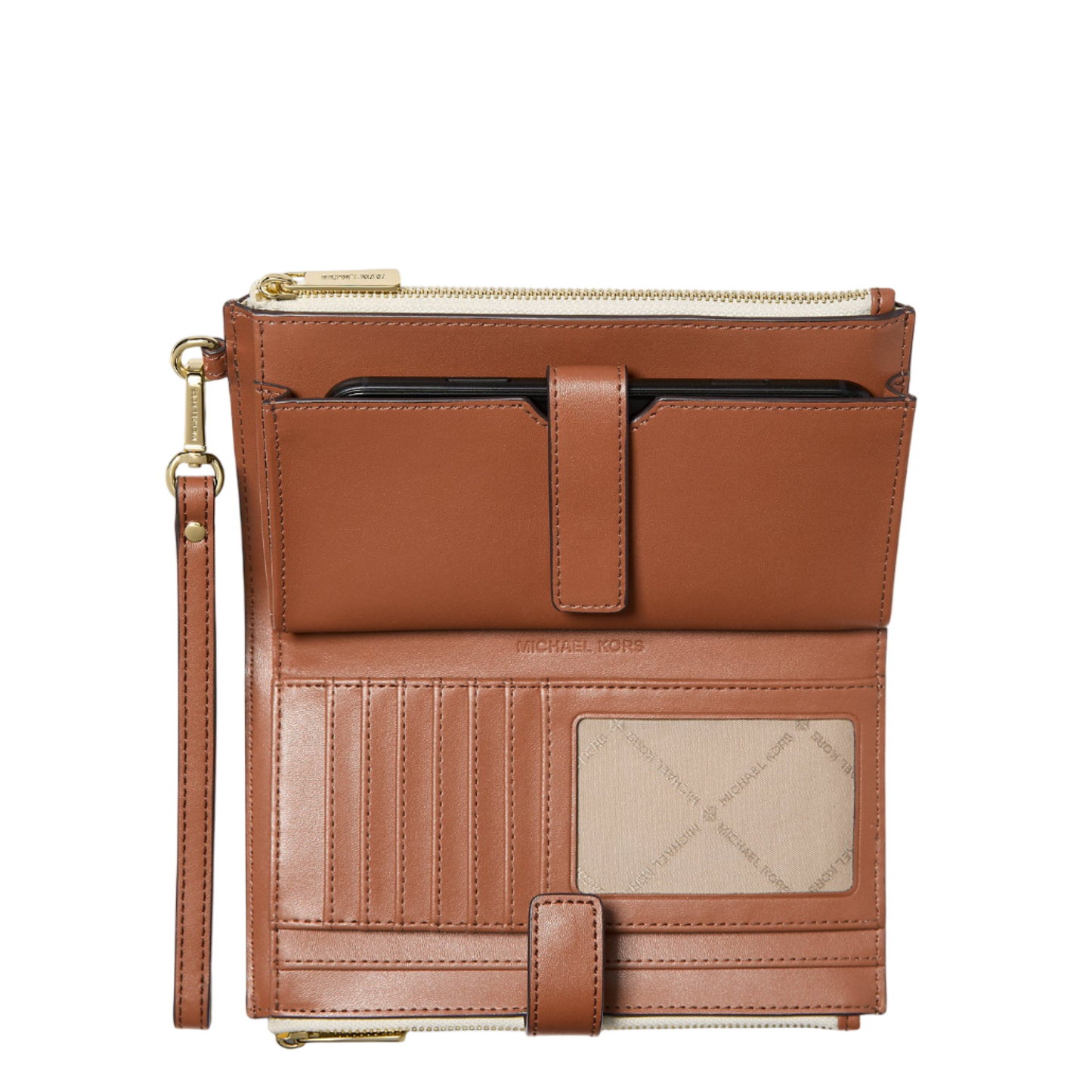 Cartera Michael Kors Jet Set Travel Logo Smartphone Double Zip Wristlet