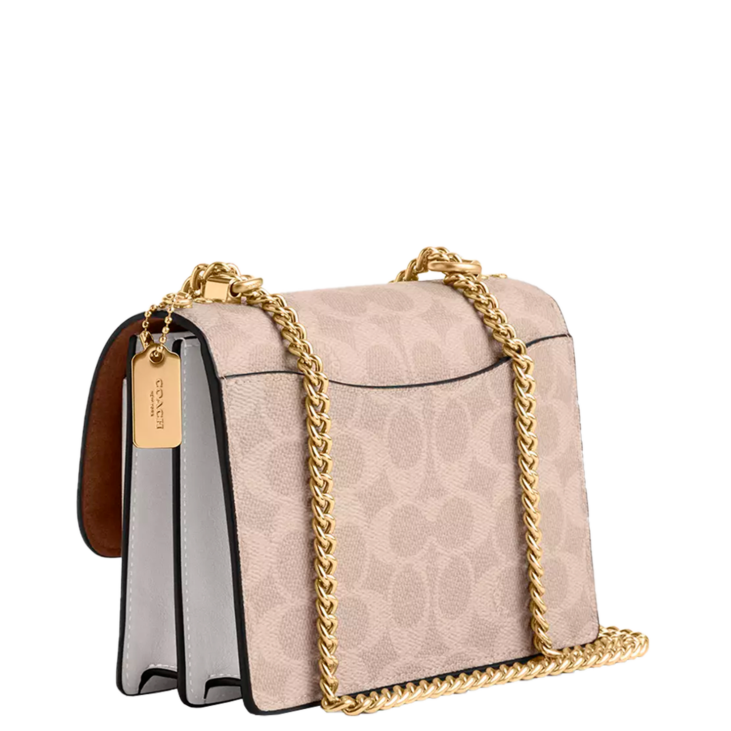 Bolsa Coach Mini Klare Crossbody Bag Signature Canvas Sand Chalk